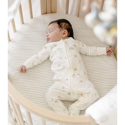 Stokke Sleepi Mini Fitted Sheet by Pehr - Stripped Away Pebbles