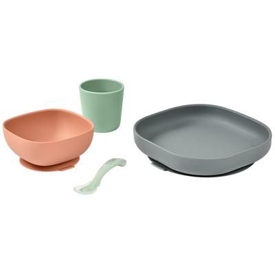 BEABA 4-Piece Silicone Dinner Set - Mineral