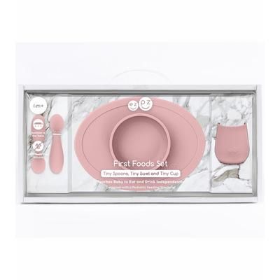 EZPZ Infant Bundle - First Foods Set + Oral Development Tools - Blush