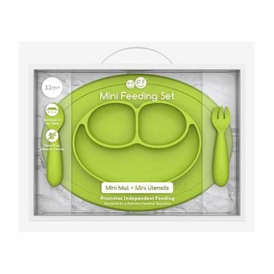 EZPZ Toddler Bundle - Mini Feeding Set + Mini Cup and Straw Training System - Lime