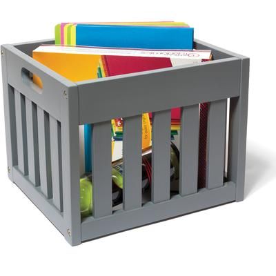 Lipper International Wooden Storage Crate - Grey