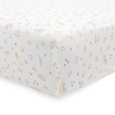 Little Unicorn Stretch Knit Crib Sheet - Rainbows