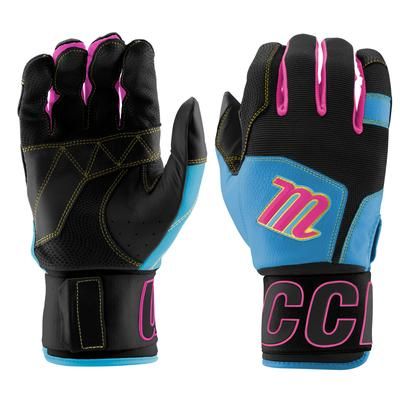 Marucci Blacksmith V2 Adult Baseball Batting Gloves Black/Blue
