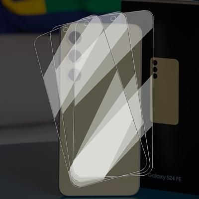 TEMU 3-pack Tempered Glass Screen Protector For Galaxy S24 Fe, Anti-scratch, Shatterproof, Glossy Surface, Case Friendly,