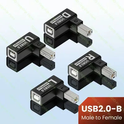 Adaptateur d'imprimante coudé USB2.0 USB Type B mâle à femelle pour imprimante disque dur Base Machine à fax Scanner USB 2.0 adaptateur d'imprimante