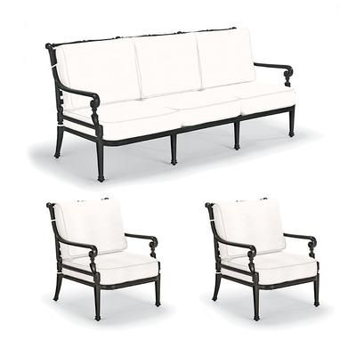 Carlisle 3-pc. Sofa Set with Two Lounge Chairs in Onyx Aluminum - Standard, Olivier Indigo - Frontgate