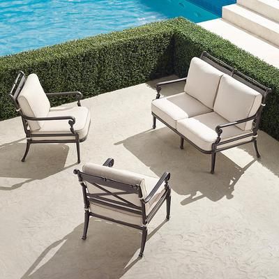 Carlisle 3-pc. Loveseat Set in Slate Aluminum - Standard, Gingko - Frontgate