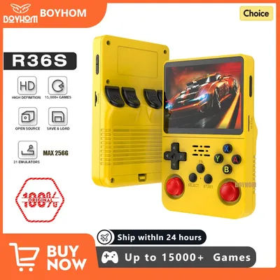 R36S 128G Retro Handheld Game Console Linux System 3.5Inch IPS Screen Portable Pocket Video Player 2 Joystick 64G 256G Kid Gift