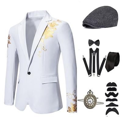 Anni Ruggenti Anni 1920 Retrò Vintage Abiti Gilet Set di accessori Gentiluomo Costume Per uomo Halloween Carnevale Capodanno Festa / Sera Mascherata Vigilia di Capodanno Adulti Cravatta Cappotto Gilet