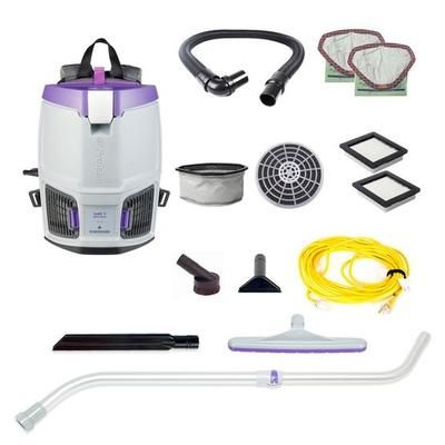ProTeam GoFit Small Retail Space 3 quart Backpack Vacuum with Xover Multi-Surface Telescoping Wand Tool Kit 107713