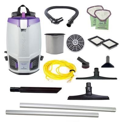 ProTeam GoFit 6 PLUS, 6 quart Backpack Vacuum 107711 with 15 inch Carpet and Hard Surface Sidewinder Tool Kit 107463