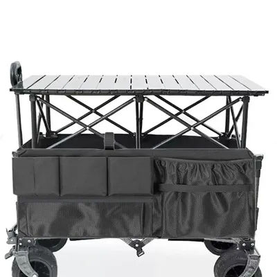 Foldable Wagon Side Pocket Bag Large Capacity Picnic Cart Bag Storage Mesh Bag for Outdoor Camping Cart Beach