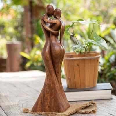 Wedding Ball,'Wedding-Themed Romantic Handcrafted Suar Wood Sculpture'
