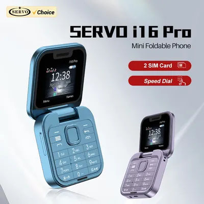 SERVO i16Pro Dual SIM Flip Small Mobile Phone Auto Call Record Speed Dial Magic Voice 1.77" Mini Fold Telephones Unlocked 2G GSM