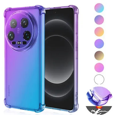Gradient TPU Case for Xiaomi 15 Ultra 14 Ultra Mi 13 Protective Cover Shockproof Transparent Capa Fundas Coque