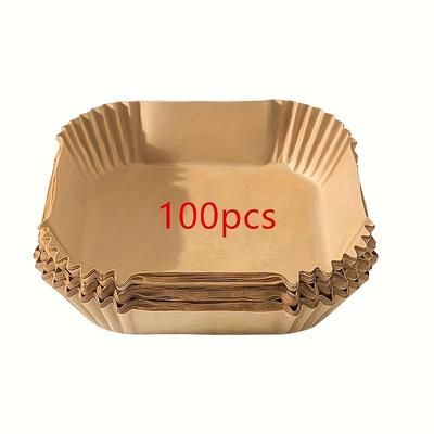 TEMU 100pcs Air Fryer Liners, Paper Baking & Roasting Parchment Paper, Easy Clean, Single Use For Cooking, For Hotels & Commercial Use