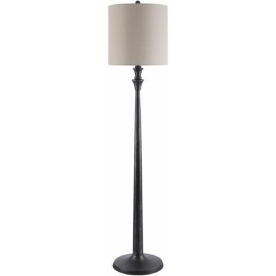 Gajanejos 62"H x 13"W x 13"D Rustic Black/Beige/White/Metallic - Nickel/Translucent Table Lamp - Boutique Rugs