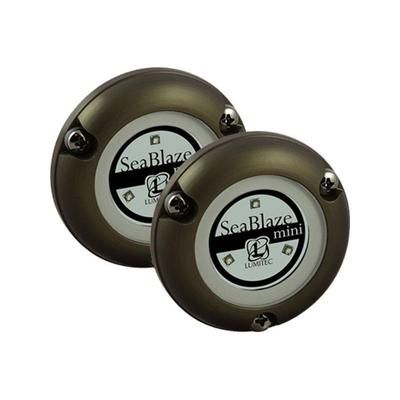Lumitec SeaBlaze Mini 700 Lumens Underwater Non-Dimming Light Brushed Finish Pair White 101245