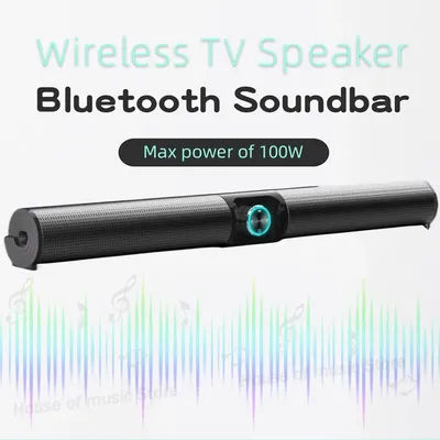 BS-55 100W barre de son TV haut-parleurs Bluetooth sans fil Portable HomeTheater Surround Boombox Radio FM prend en charge USB, Coaxial, AUX-IN