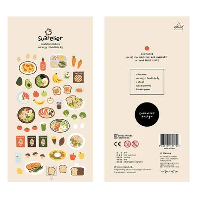 Korean Import Brand Suatelier Vegetables Salad Paper Stickers Cute Scrapbooking Diy Journaling Diary Stationery Sticker Decor
