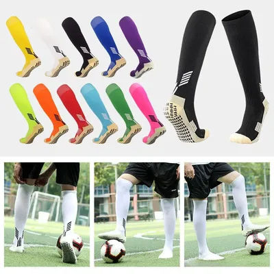 Chaussettes hautes professionnelles antidérapantes pour adultes et enfants, bloc de caoutchouc, bas de serviette, longues, Football, Hockey, sport, unisexe