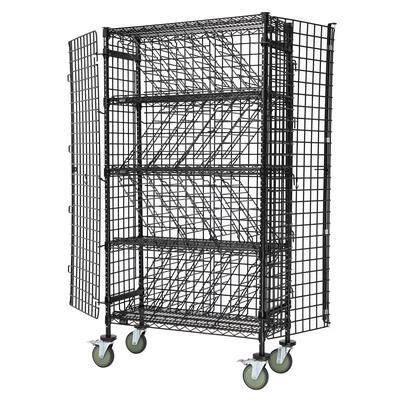 Quantum Food Service M1448-69BWSECBK 74"H Commercial Wine Rack w/ () Bottle Capacity, Black