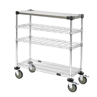 Quantum Food Service WRC-1436WSC-1SS Rectangular Dessert Cart w/ Multi-Tiered Design - Chrome, Silver