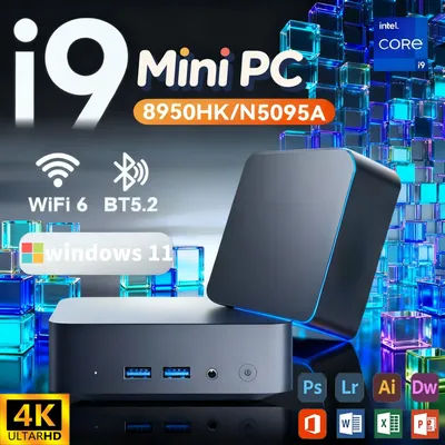 Gaming Mini PC Windows11 Intel Core i9 8950HK/N5095A 16GB DDR4 1TB 2TB WiFi6 M.2 SSD UHD Graphics 1000Mbps Ethernet Mini PC