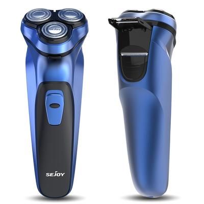 TEMU Electric Razor For Men Cordless: Wet/dry Rotary Shaver - Usb Fast Charging & Sensitive Light Beige Care - Pop-up Trimmer & Precision Blades, Fast Charging, Best Gift