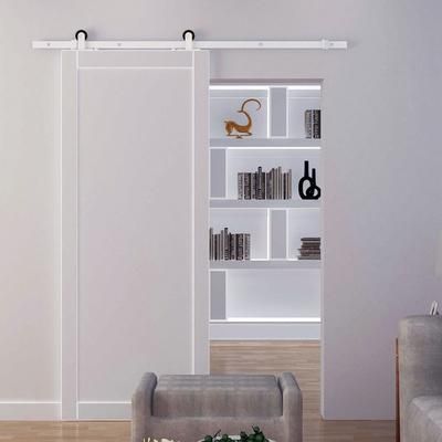 TEMU 6ft Rustic Interior Sliding Barn Door Mounting Hardware Kit - White