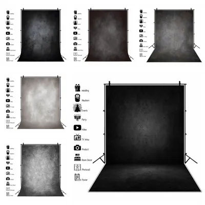 Black Grey Gradient Abstract Texture Photography Backdrop Adult Newborn Kid Portrait Baby Art Photo