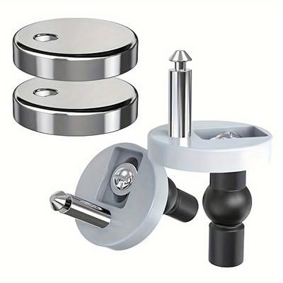 TEMU 2pcs Modern Toilet Lid Hinge Replacement Kit, Stainless Steel Embedded Installation Hardware Accessories
