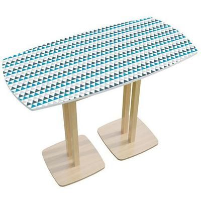 table réunion haute woody 6 personnes bleu- manutan expert