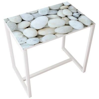 table réunion haute 4 pers. plateau galets- manutan expert