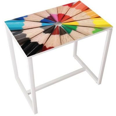 table réunion haute 4 pers plt crayon couleur-manutan expert