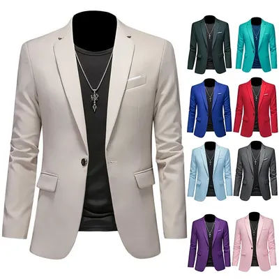 Boutique de mode couleur unie haut de gamme marque décontracté affaires hommes Blazer marié robe de mariée Blazers pour hommes costume hauts Jacke manteau