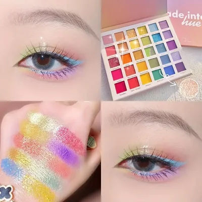 30 color eye shadow rainbow coral pearl glitter matte sequins shimmer, high pigment eye shadow party and dance show