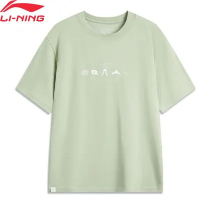 Li-Ning Men CROSS Sports T-Shirt AT DRY SMART 56%Cotton 44%Polyester Loose Fit LiNing Short Sleeve Tee Tops AHSU507