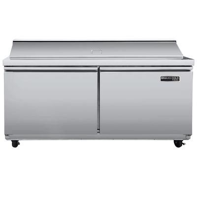 Maxx Cold MVR60SHC 61 1/5" V-Series Sandwich/Salad Prep Table w/ Refrigerated Base, 115v, Stainless Steel