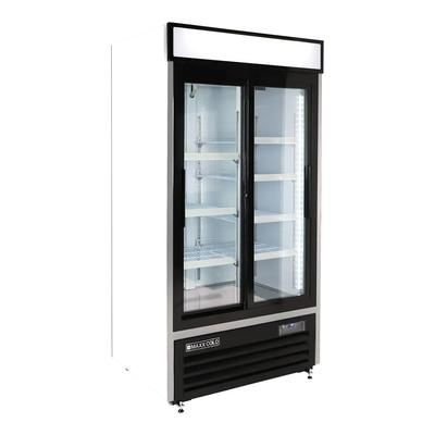 Maxx Cold MXM2-36RSHC 39 1/2" X-Series 2 Section Glass Door Merchandiser - 2 Sliding Doors, White, 120v