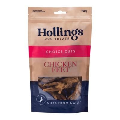 3x100g Chicken Feet Hollings Dog Treats