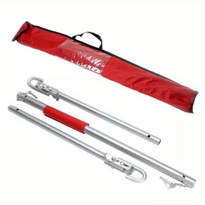 TEMU Heavy Duty Steel Recovery Tow Bar, Straight Pipe Towing Pole, Easy-to-operate, Emergency Equipment, Silvery - 1.9m Length