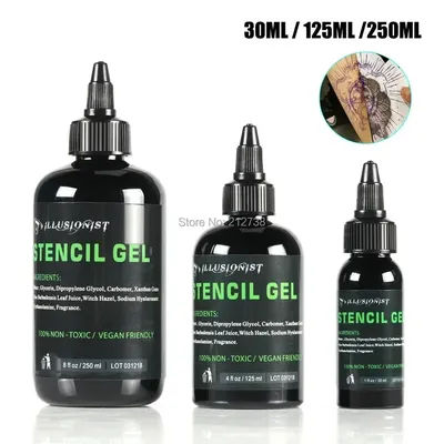 Professional Tattoo Stencil Magic Gel, Thermal Copier, Transfer Cream, Body Paint, Stencil Gel, 30 ml, 125 ml, 250ml