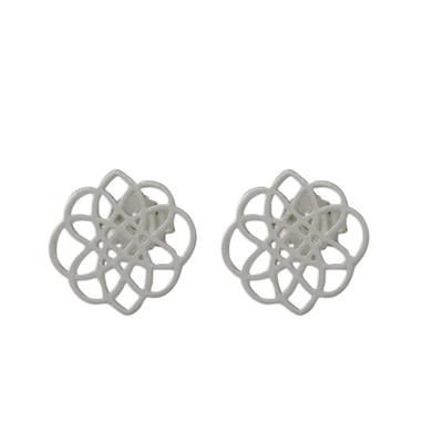 Stellar Intersections,'Handcrafted Sterling Silver Button Earrings from Thailand'