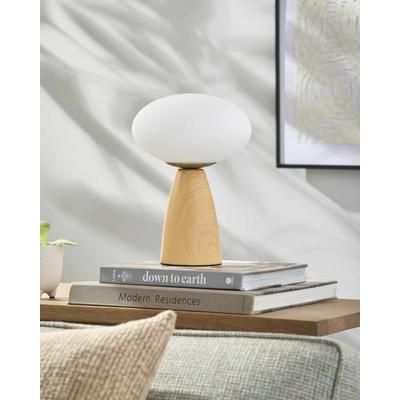 Montamarta 10"H x 8"W x 8"D Modern Beige/White/Black Table Lamp - Boutique Rugs