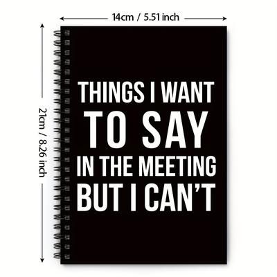 "TEMU 1pc Funny Sarcastic Work Notebook, Funny Office Gag Gift For Coworker, 5.5x8.3" A5 Size Spiral Notebook, Funny Gift, Supplies, Prank Gift"