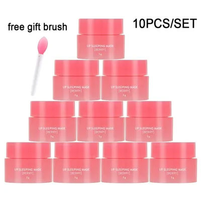 10PCS Berry Lip Sleeping Mask Night Sleep Maintenance Moisturizing Fade Lip Lines Nourishing Lip Balm Skin Care Korean Cosmetic