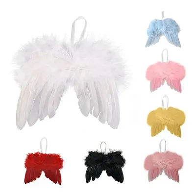 Aile d'ange en plumes blanches pour décoration d'arbre de Noël, ornement de mariage, haute qualité, 7 couleurs, 1 PC, 10PC