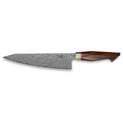 Xin Cutlery 14.5in Acid Etched Japanese Style Chef's Knife 14.5in Overall 9in Acid Etched Damascus Steel Blade Rosewood/Buffalo Horn/G10 Handle XC117