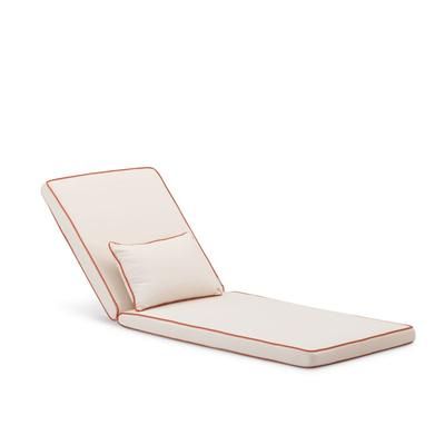 Cuscino lettino lisci e rigati con cuscino decorativo ecrù/terracotta